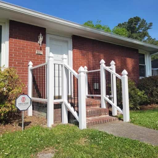 Front porch railing project for a local A Legacy Handyman service-area homeowner
