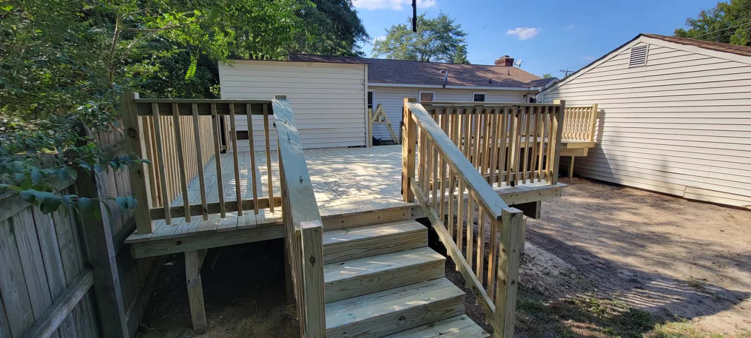 Send Photos, Details, or a Quote Request Deck stairs and railing project example for quote review
