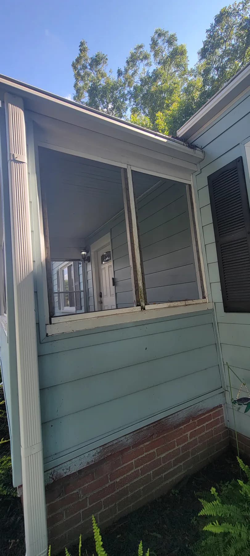 Window trim and finish carpentry repair detail